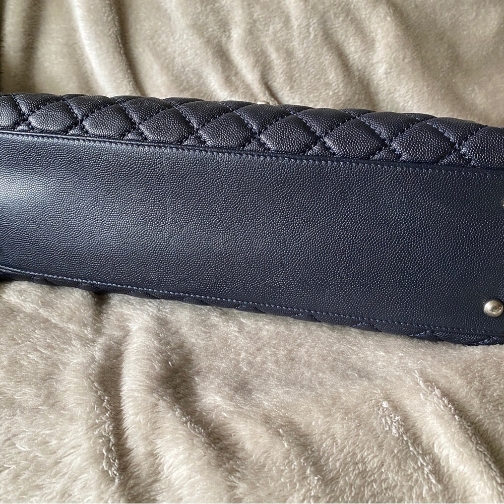 SOLD CHANEL Caviar Lizard Quilted Medium Coco Handle Flap Navy - Picture 12 of 13